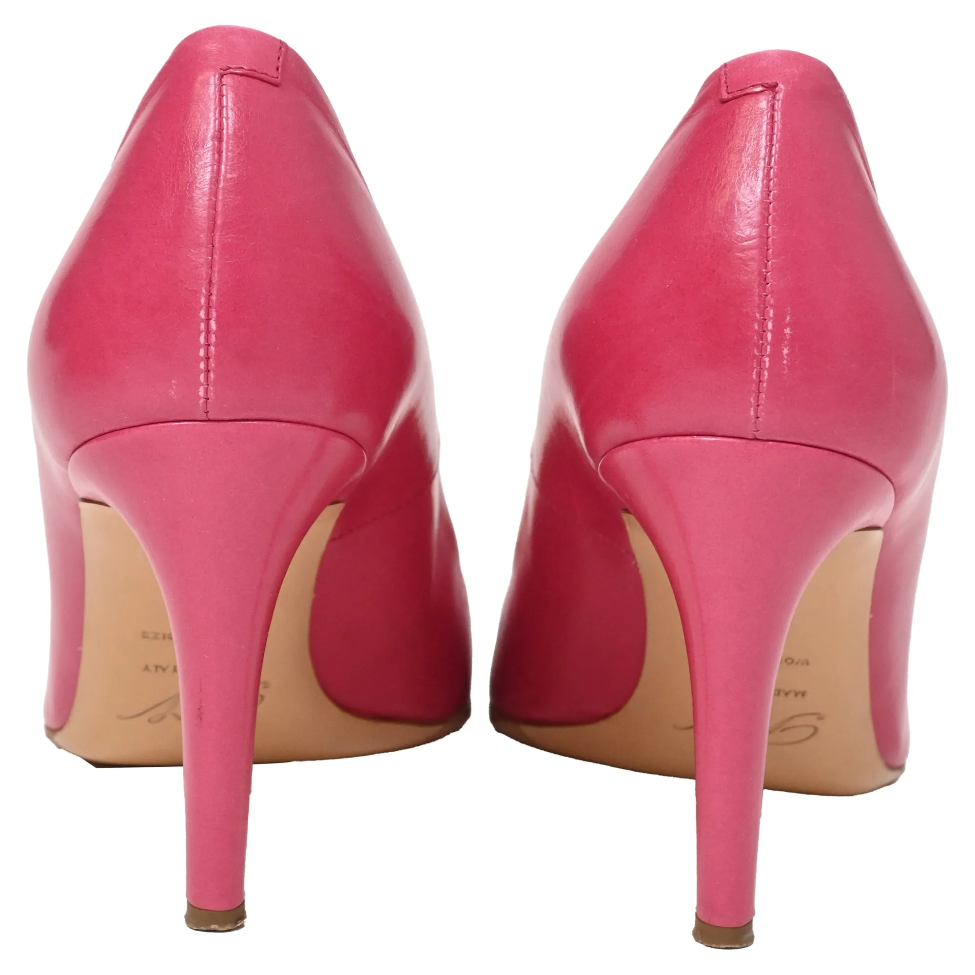 Roger Vivier Trompette Buckle Detail Pumps in Pink Calfskin Leather