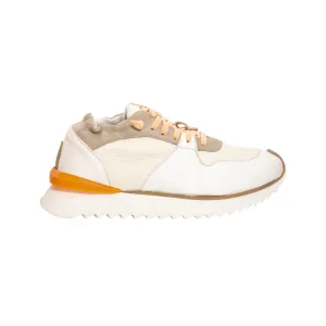 Ruffle Sneaker In Creme Orange