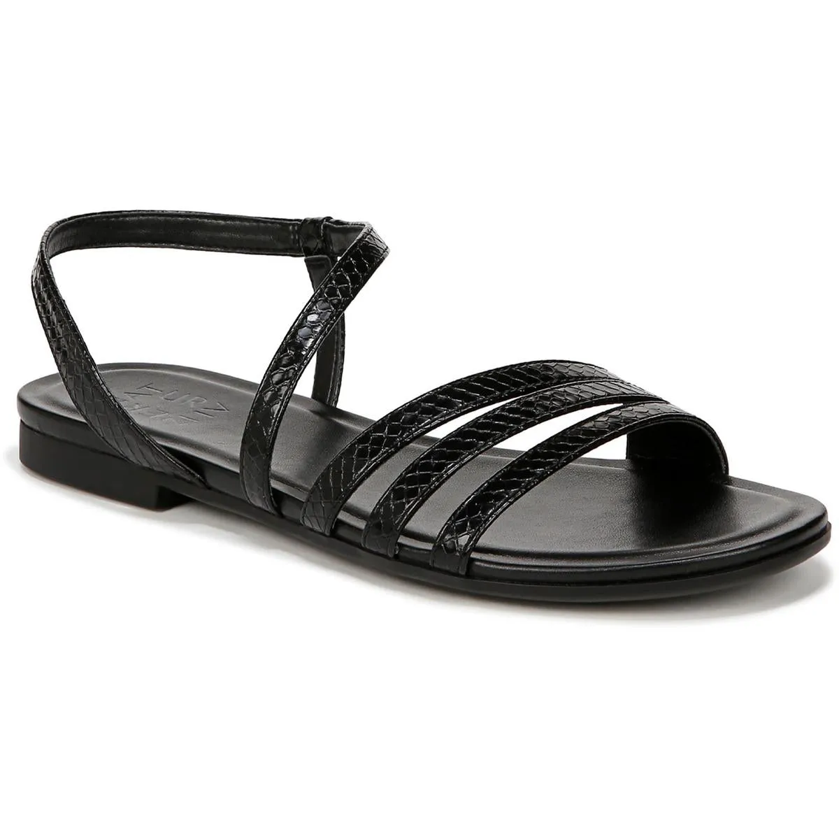 SALMA Womens Faux Leather Strappy Flatform Sandals