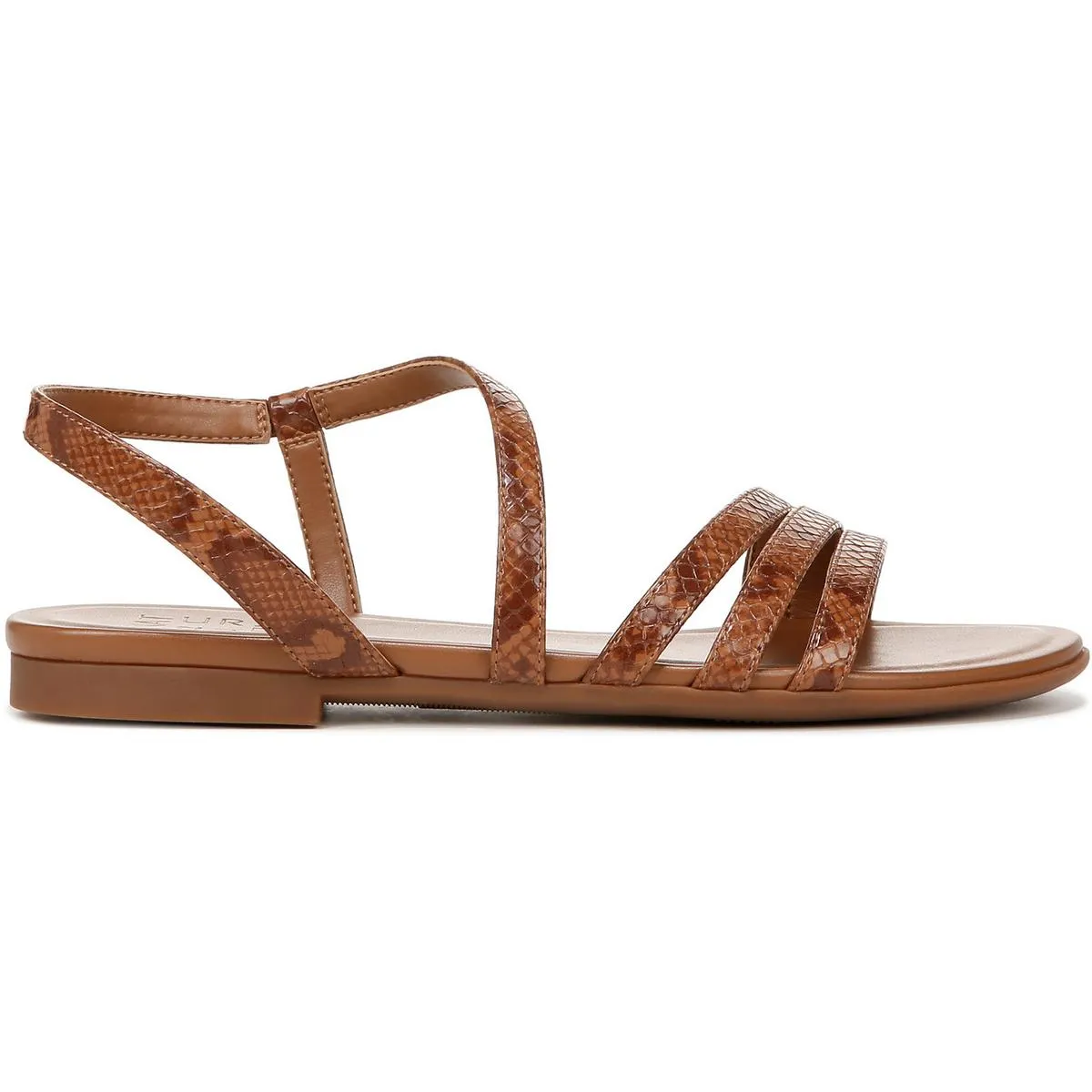 SALMA Womens Faux Leather Strappy Flatform Sandals