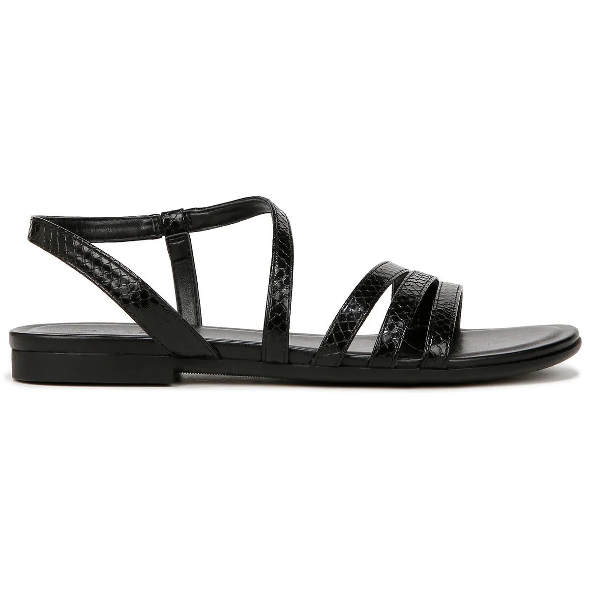 SALMA Womens Faux Leather Strappy Flatform Sandals