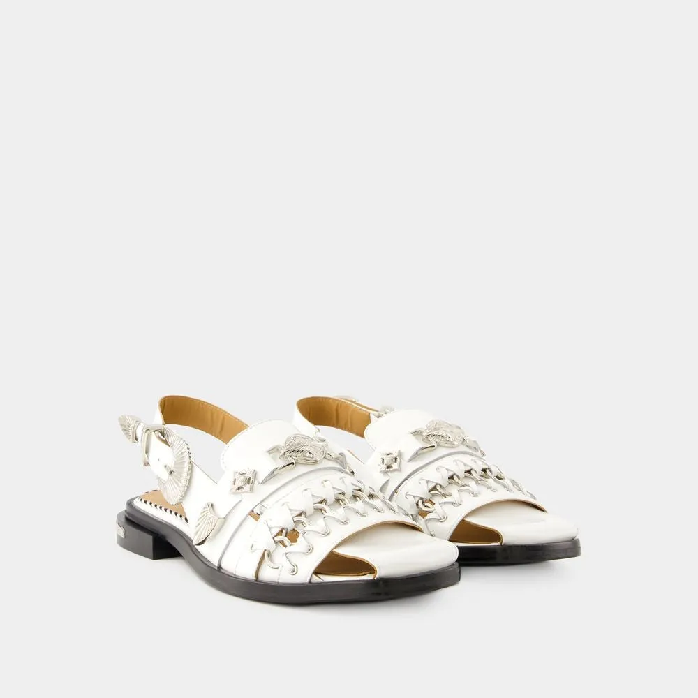 Sandals - Leather - White