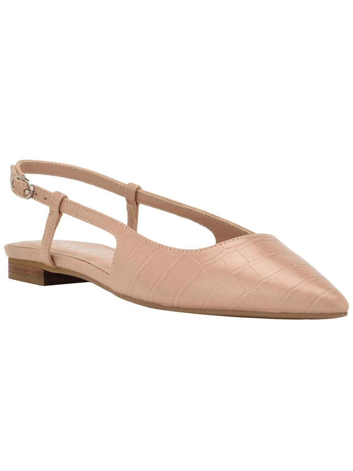 Sangrie Womens Faux Leather Animal Print Slingback Heels