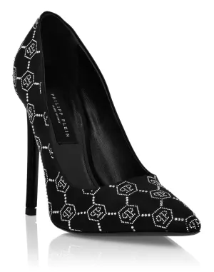 Satin Decollete Hi-Heels Strass Monogram