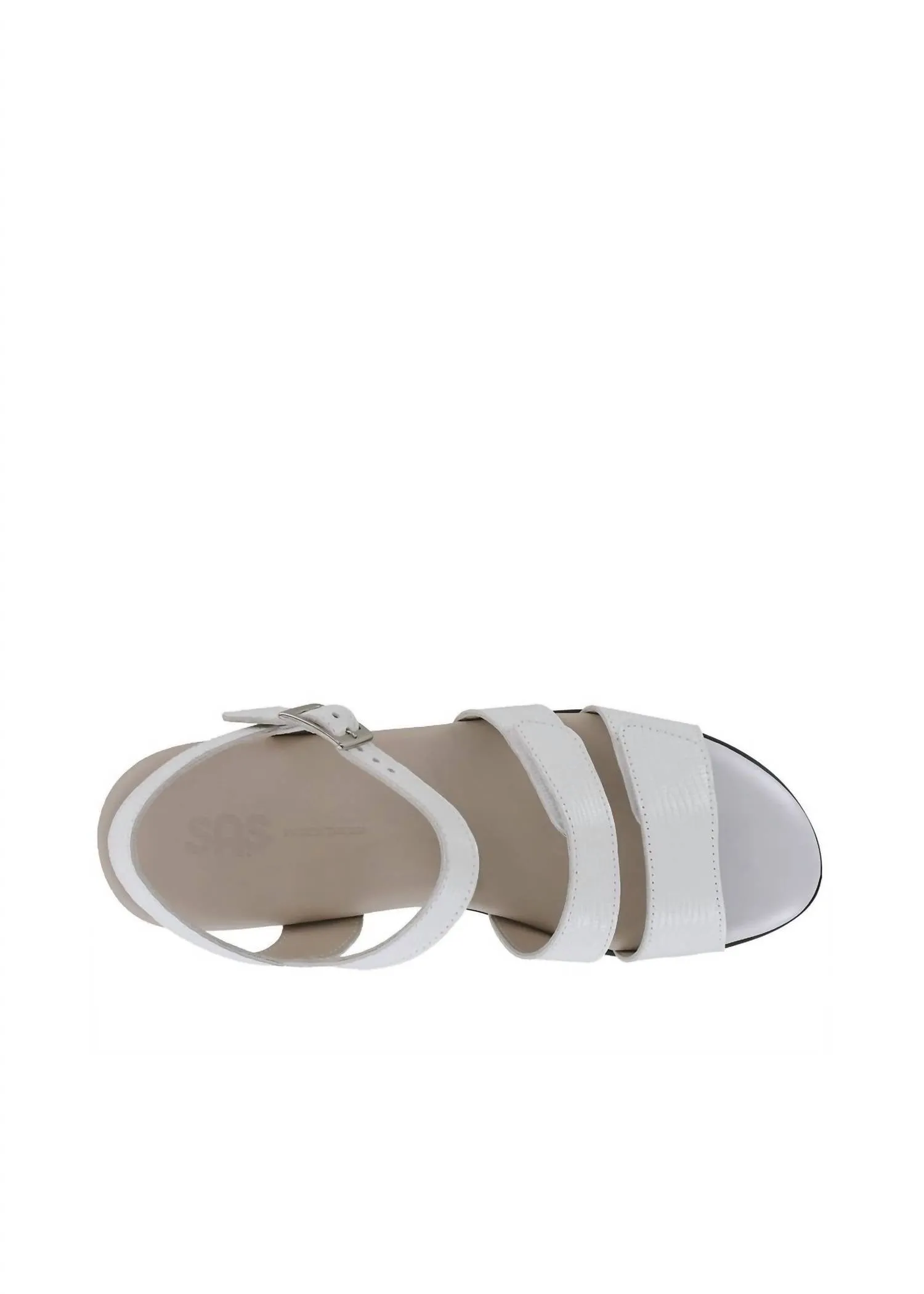 Savanna Sandal - Double Wide In White Lizard