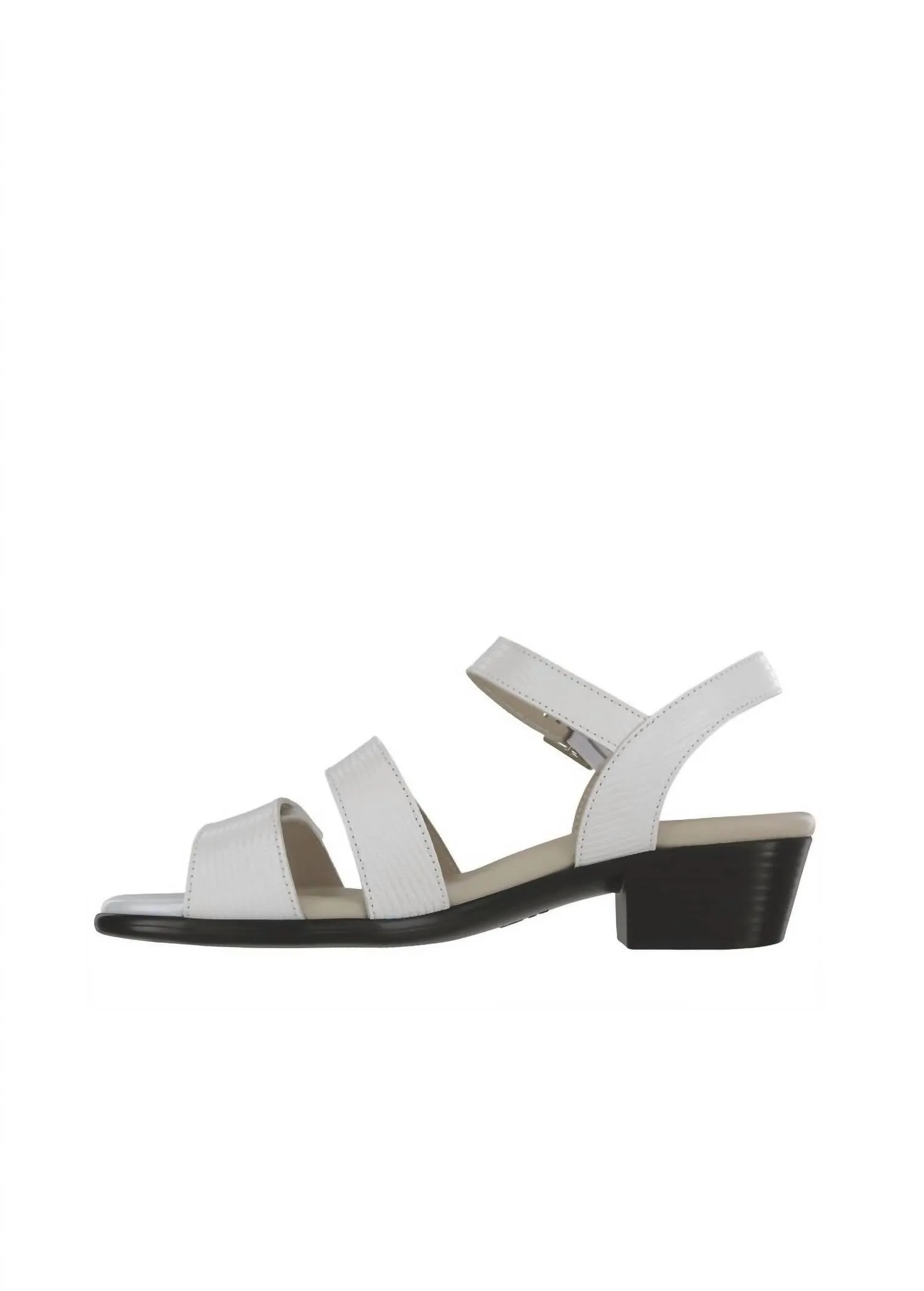 Savanna Sandal - Double Wide In White Lizard