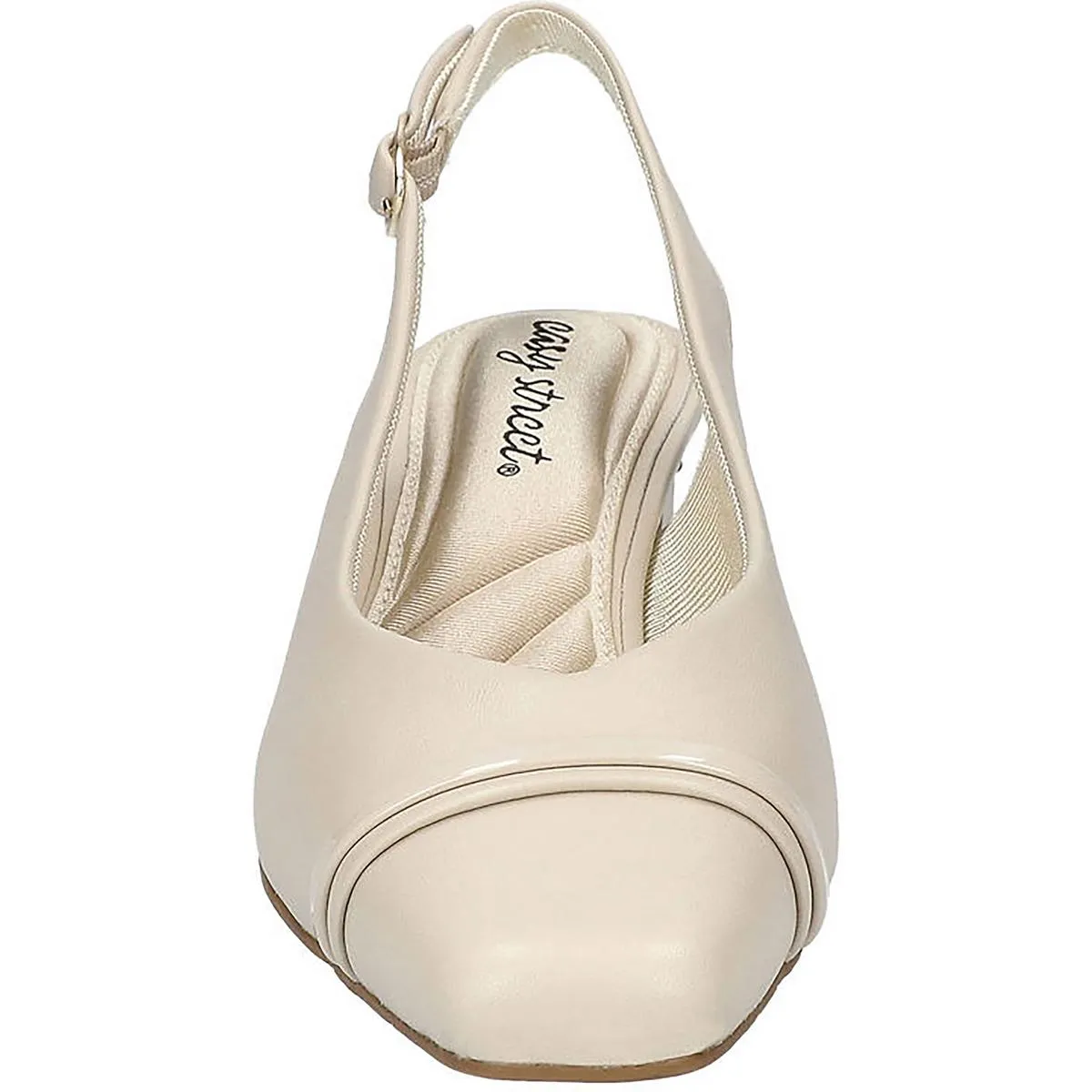 Sayo Womens Faux Leather Square Toe Kitten Heels