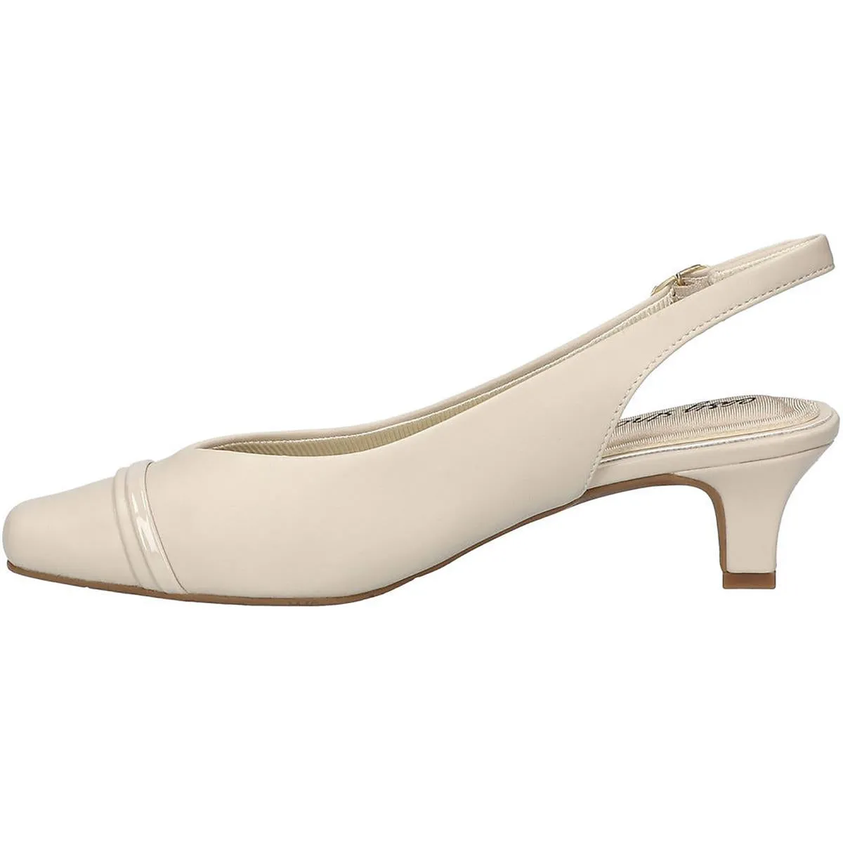 Sayo Womens Faux Leather Square Toe Kitten Heels