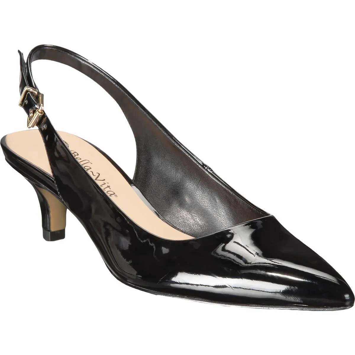 Scarlett II Womens Pointed Toe Kitten Heels