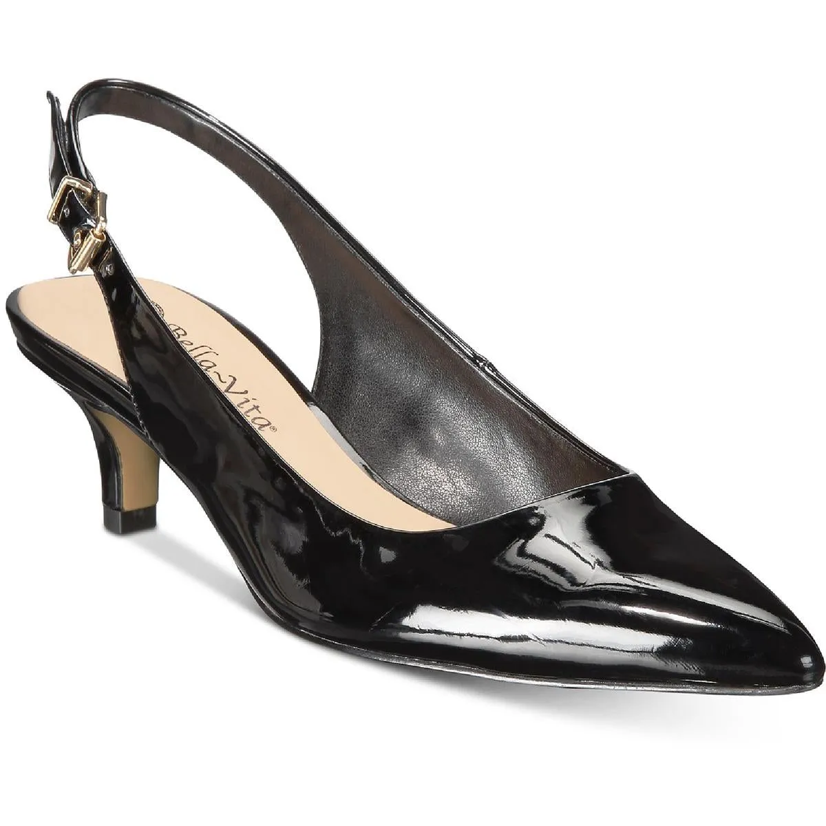 Scarlett II Womens Pointed Toe Kitten Heels