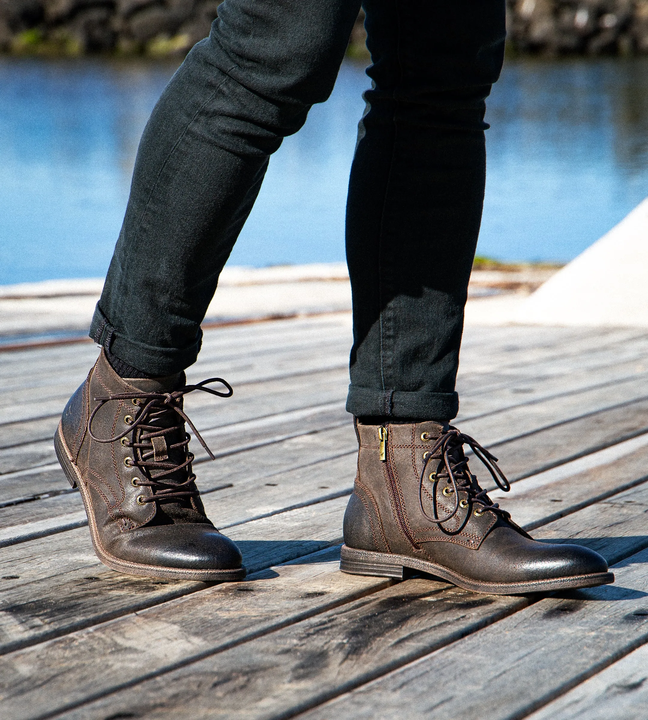 Sebastian - Men's Brown Lace Up Leather Desert Boots