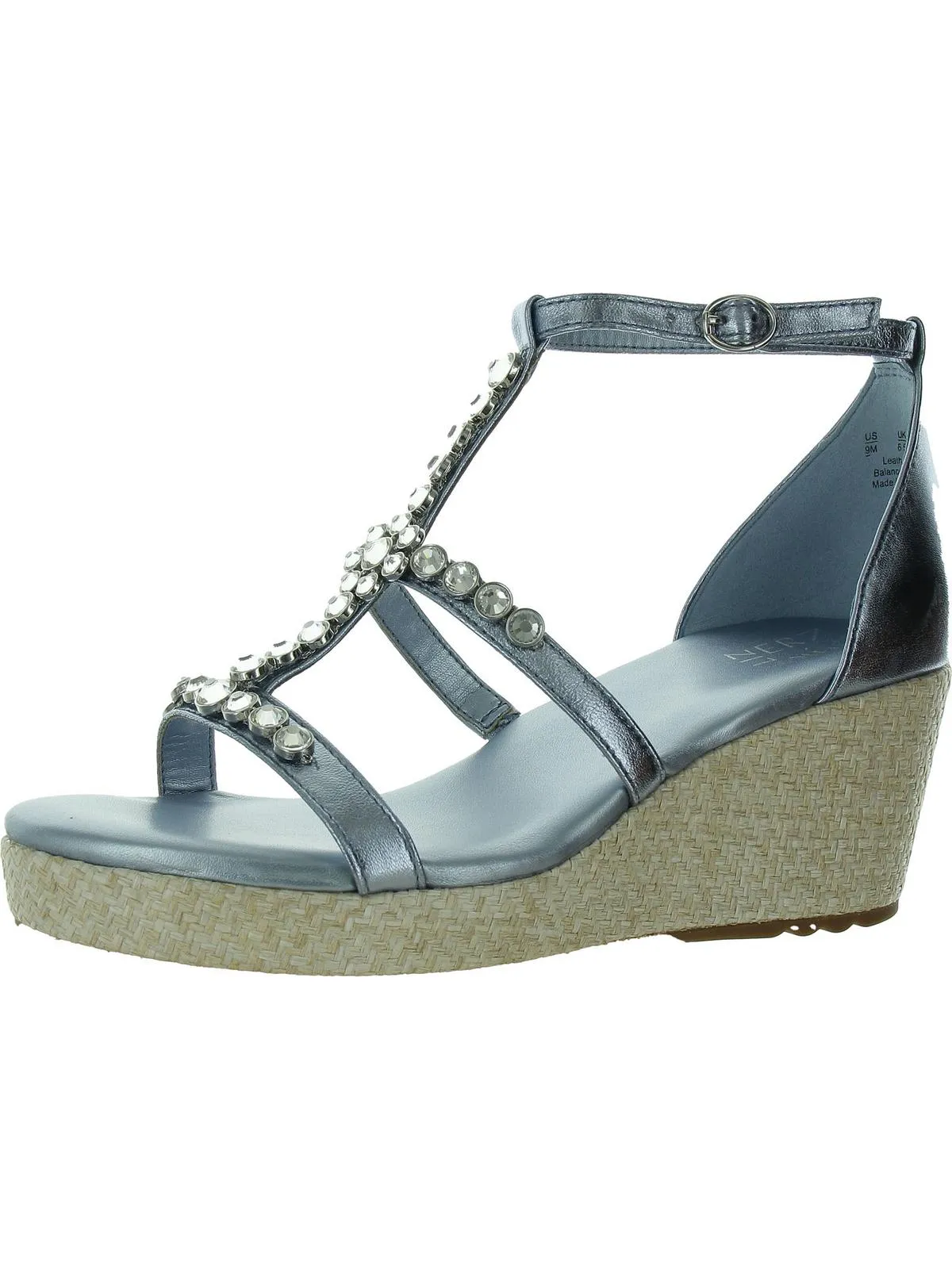 Serena Womens Leather Slip On Wedge Sandals