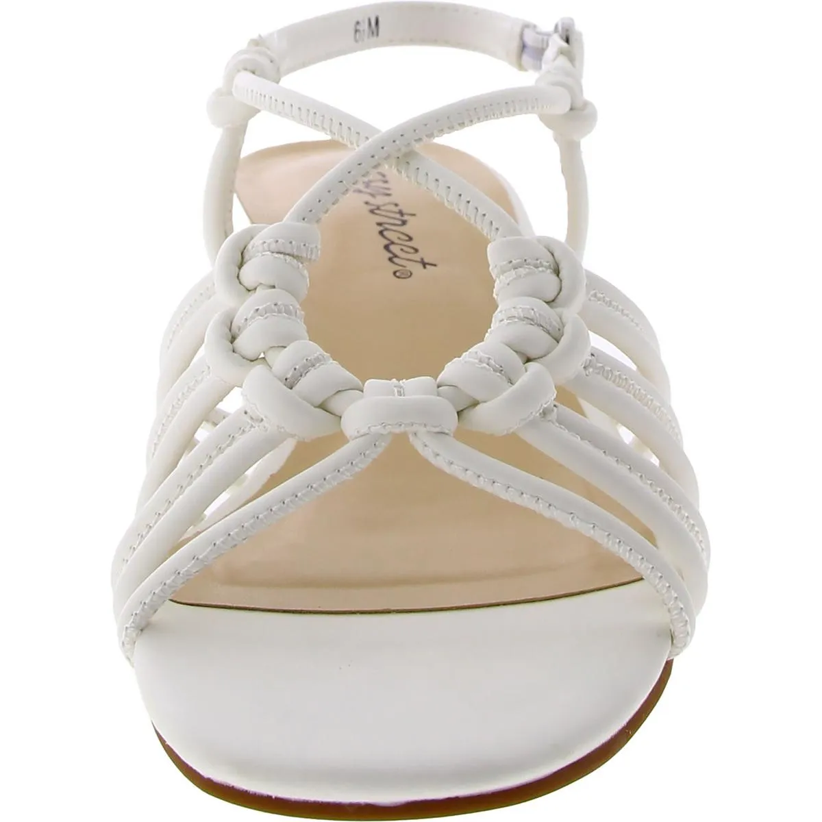 SICILIA Womens Square toe Buckle strap Block Heel