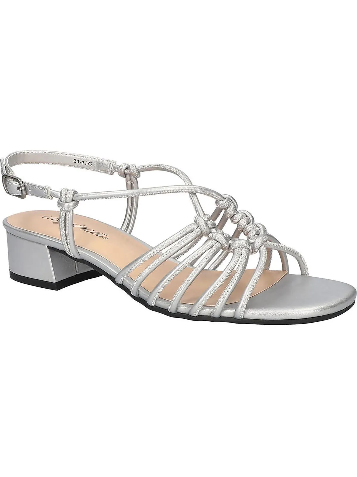 SICILIA Womens Square toe Buckle strap Block Heel