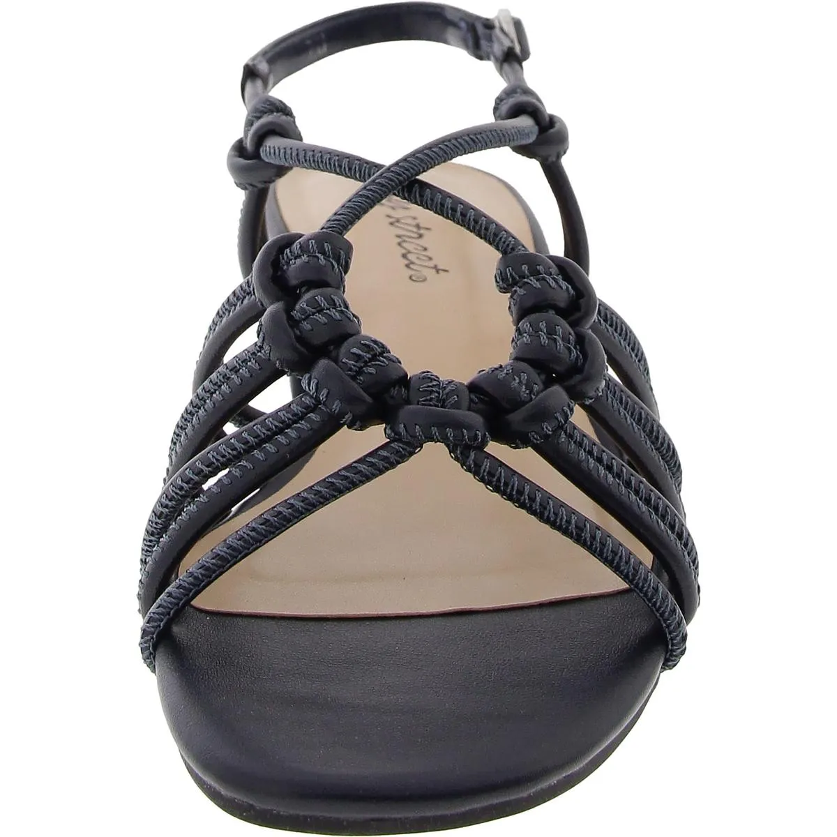 SICILIA Womens Square toe Buckle strap Block Heel