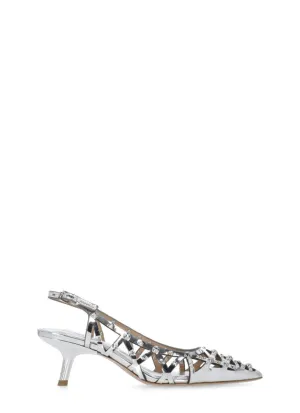 Silver Bizarre Slingback