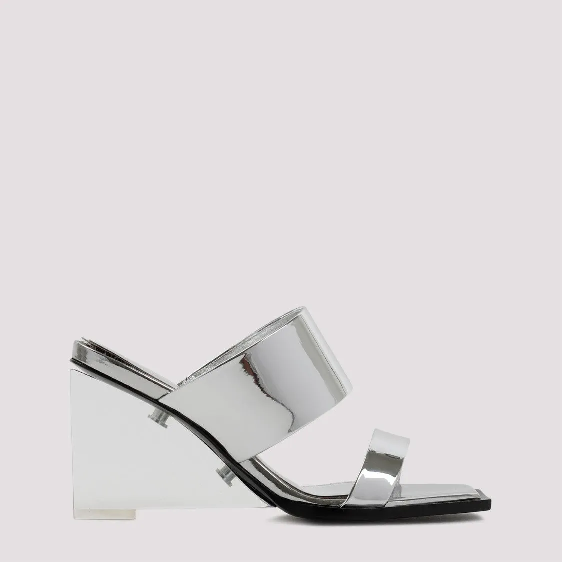Silver Calf Leather Sandals