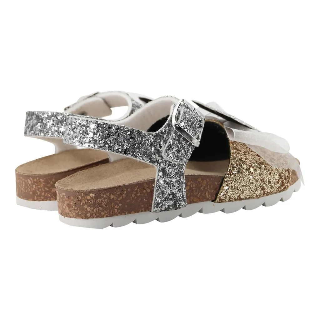 Silver Minnie Motif Sandals