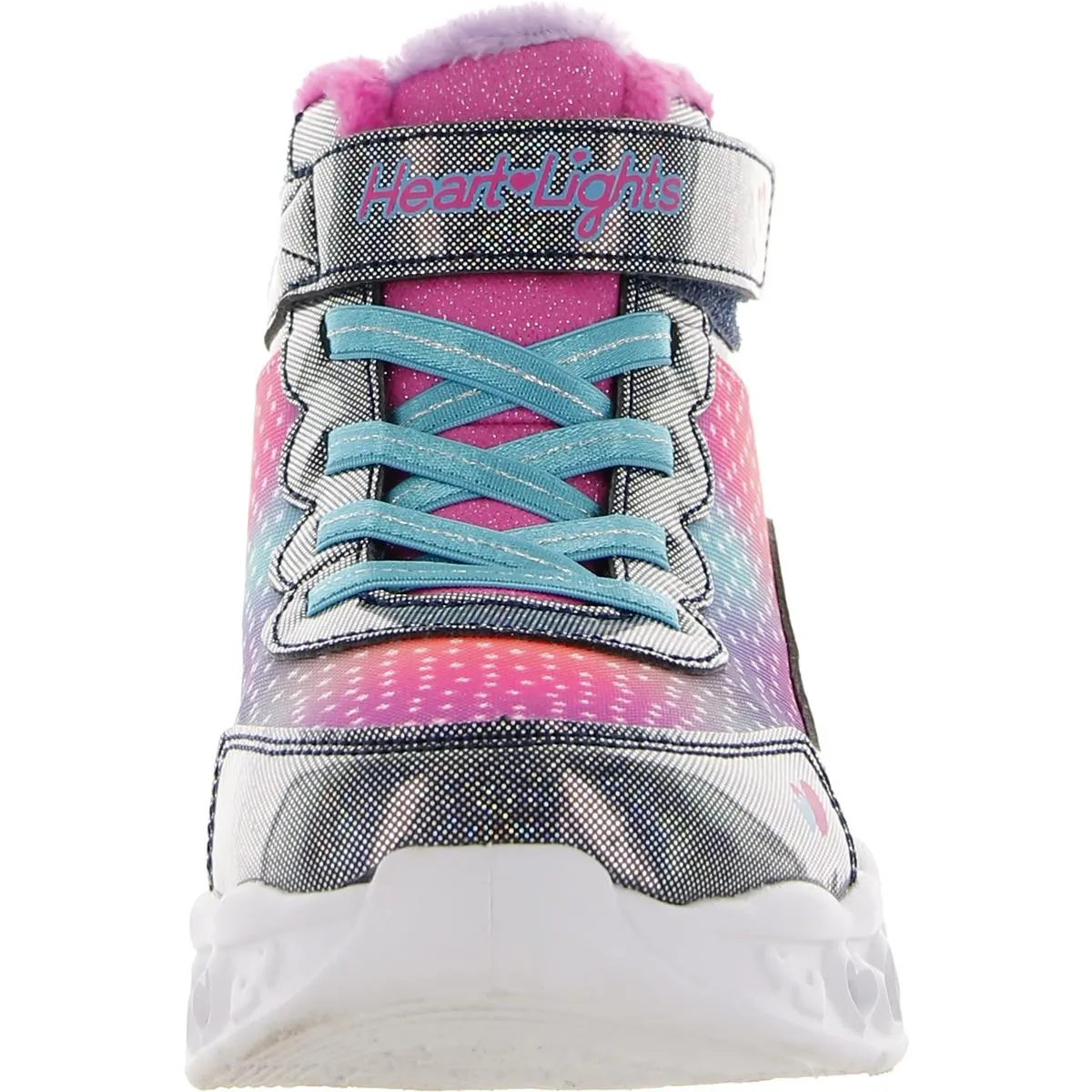 Simple Amor Girls Faux Fur High Top Light-Up Shoes
