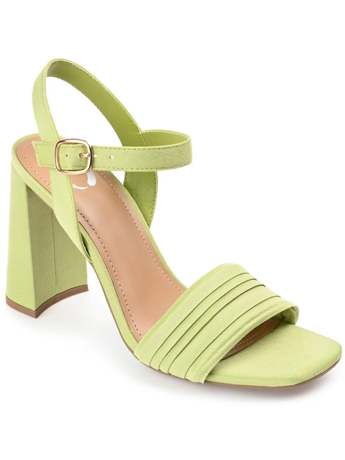 Skiler Womens Faux Leather Ankle Strap Block Heel
