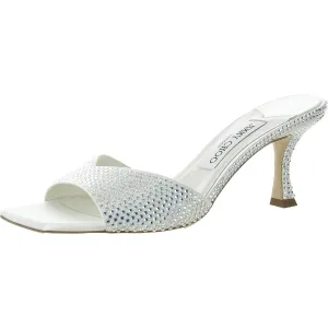 Skye 70 Womens Rhinestone Satin Mules