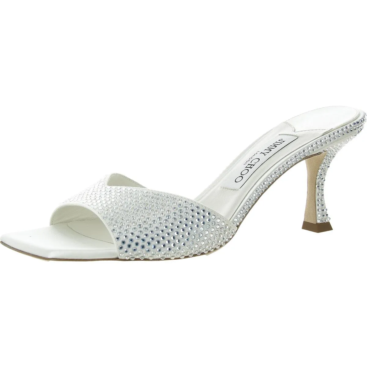 Skye 70 Womens Rhinestone Satin Mules