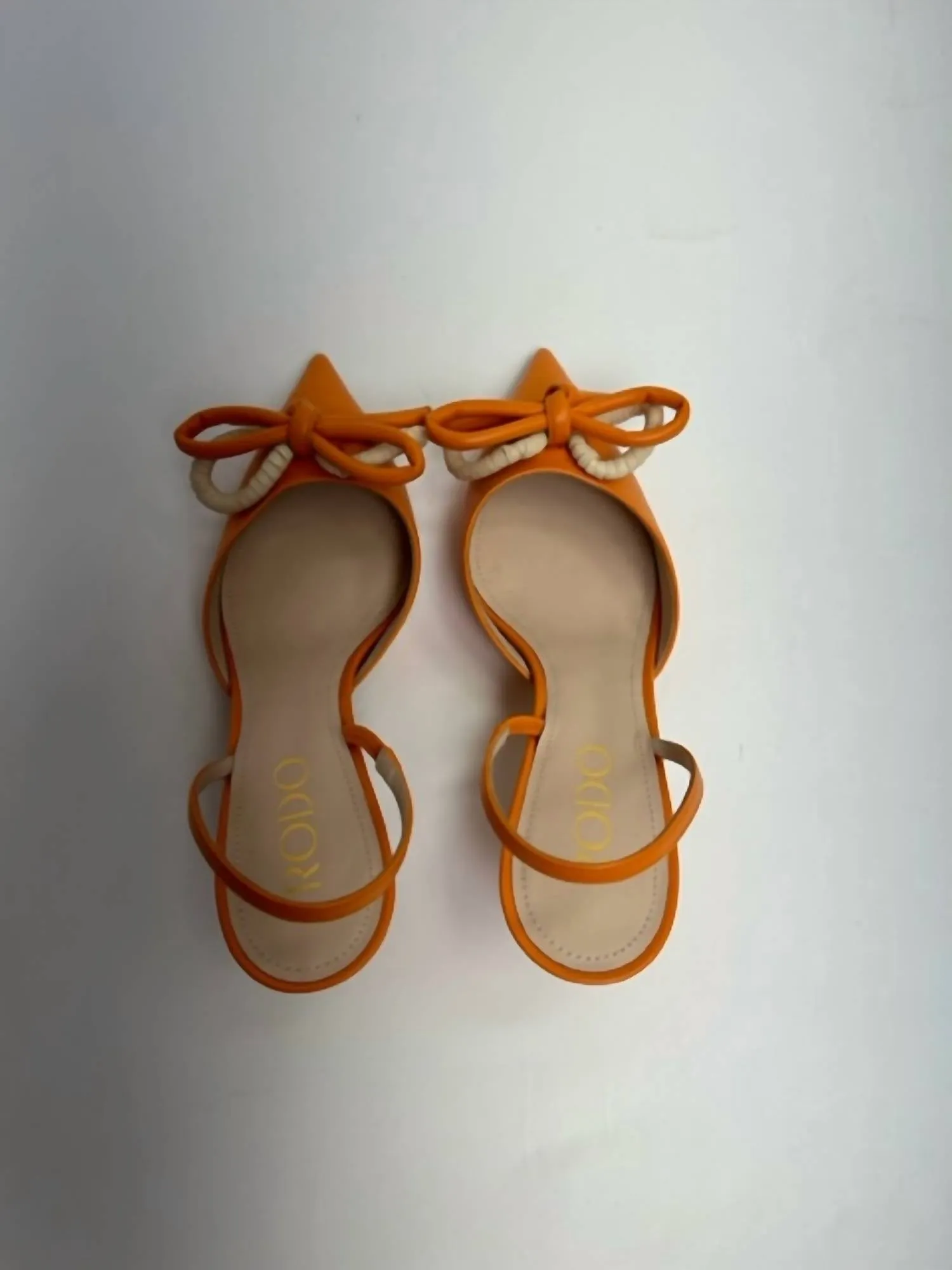 Sling Back Calf/raffia Bow