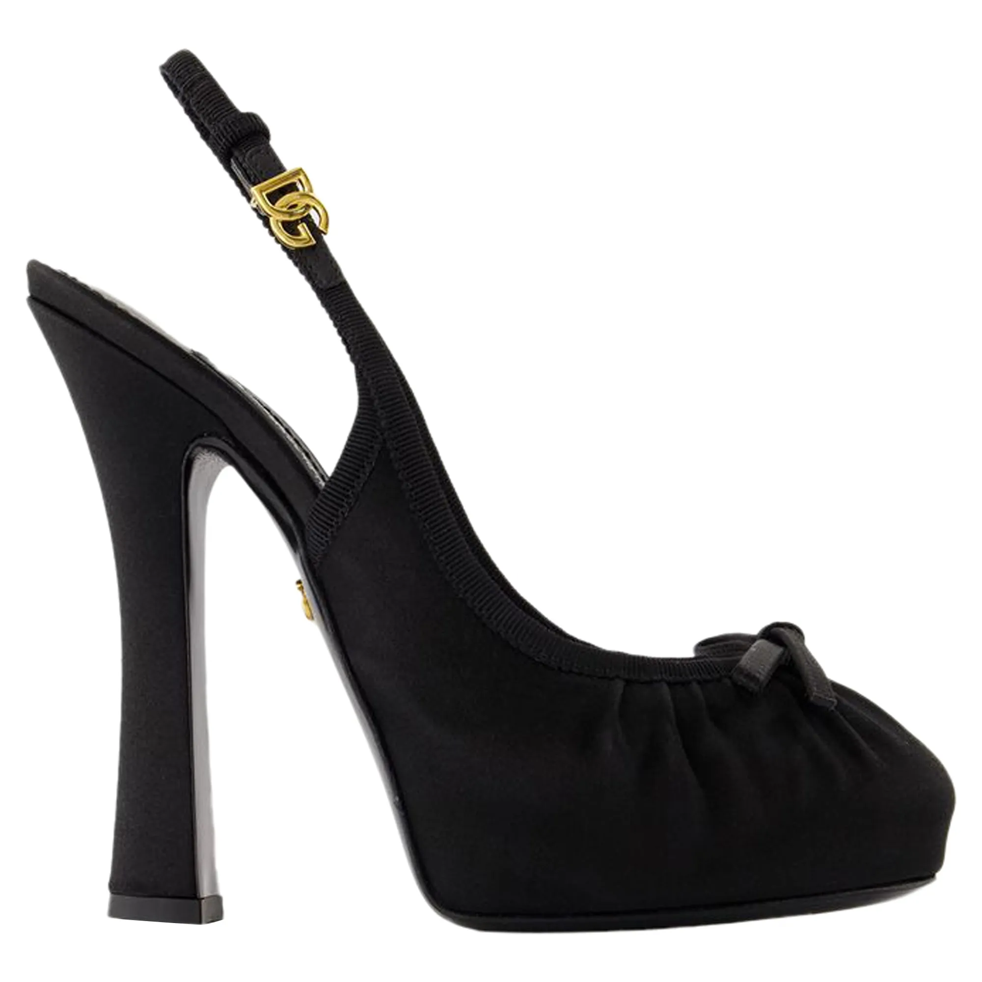 Slingback Pumps - Dolce&Gabbana - Silk - Black