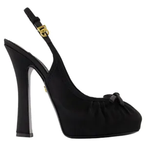 Slingback Pumps - Dolce&Gabbana - Silk - Black