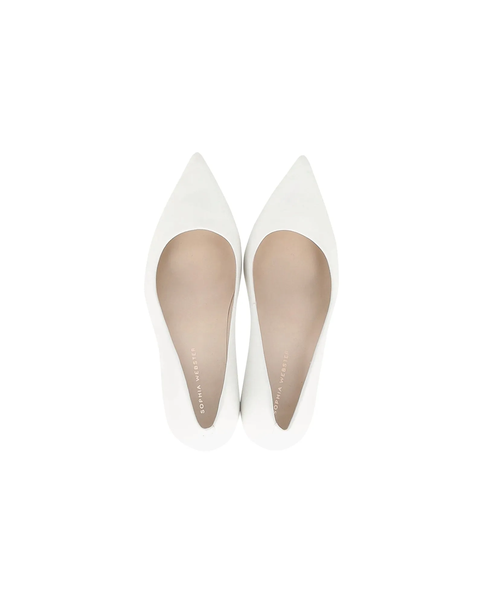 Sophia Webster Lola Pointed Toe Pumps in White Leather