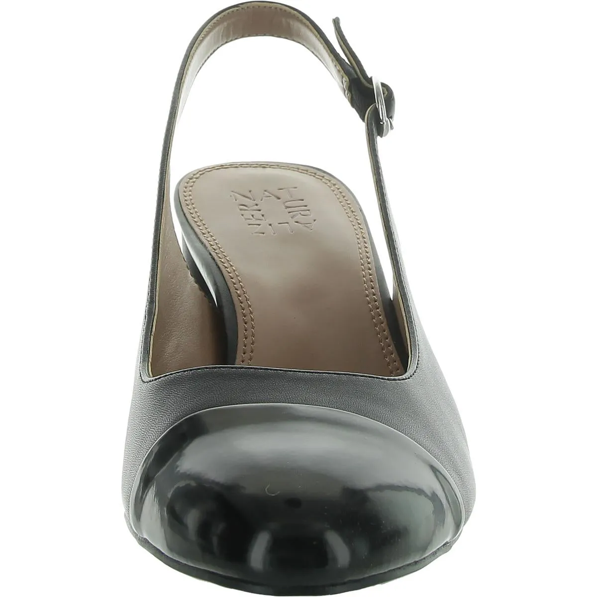 Sophie Womens Leather Round Toe Slingback Heels