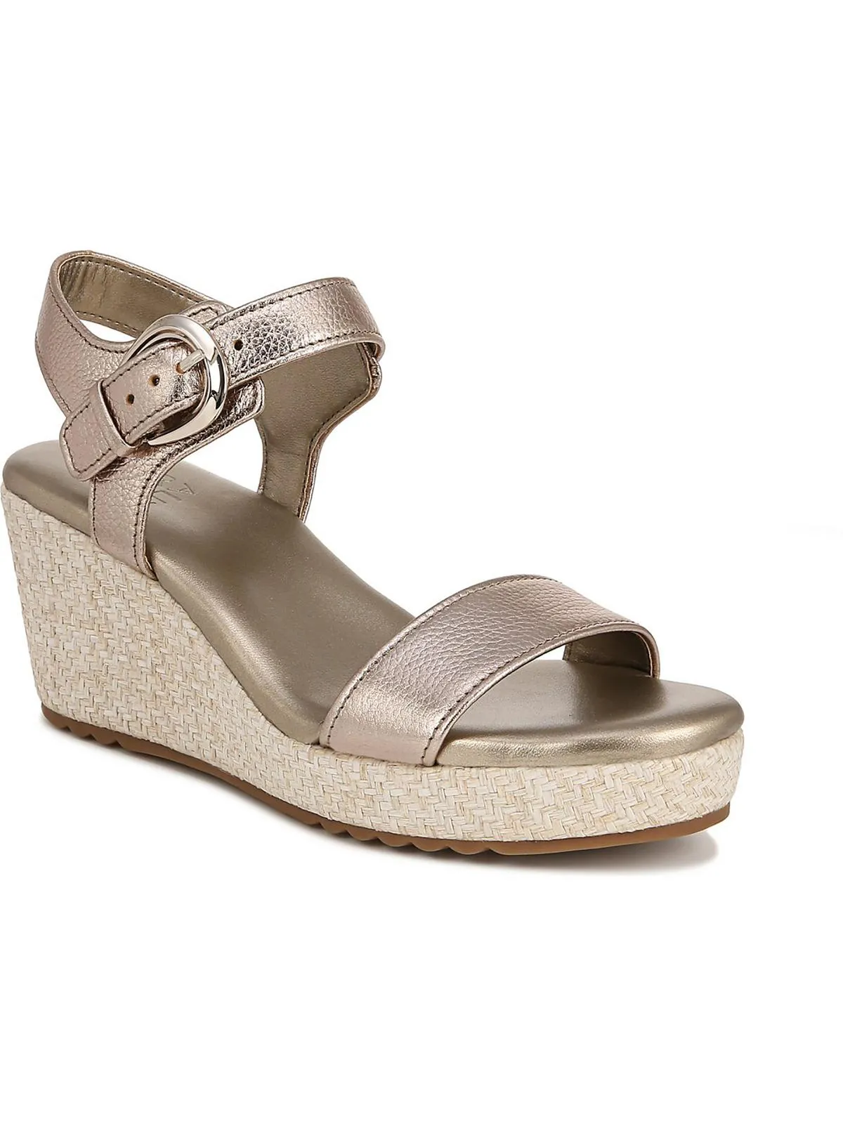 Stella Womens Leathe Ankle Strap Wedge Sandals