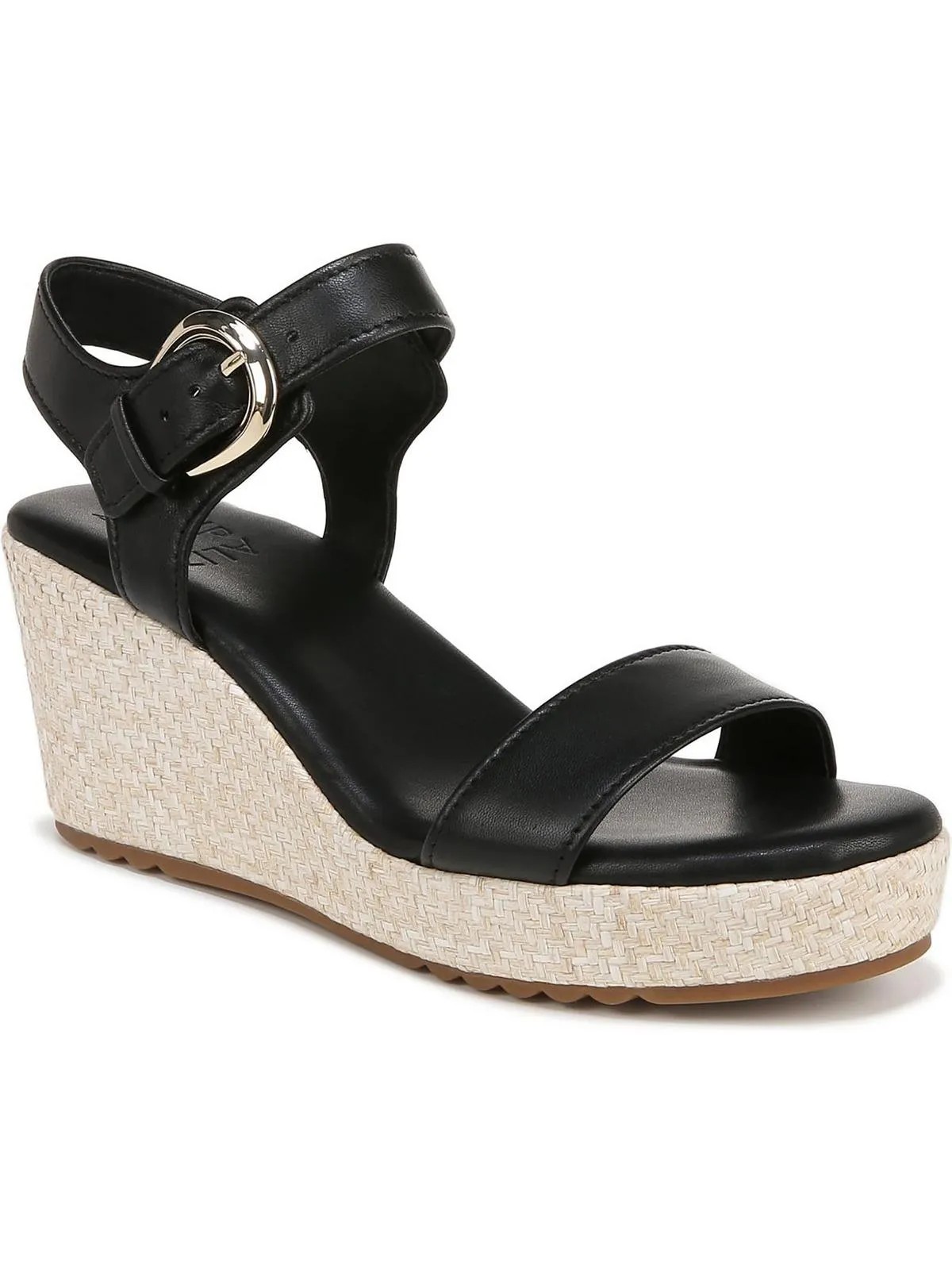 Stella Womens Leathe Ankle Strap Wedge Sandals