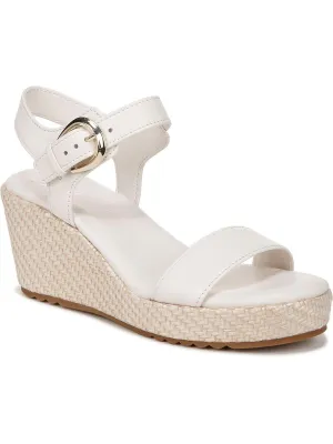 Stella Womens Leathe Ankle Strap Wedge Sandals
