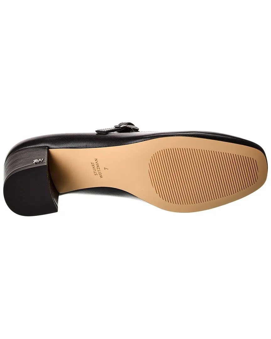 Stuart Weitzman Louise 50 Block Leather Mary Jane Pump