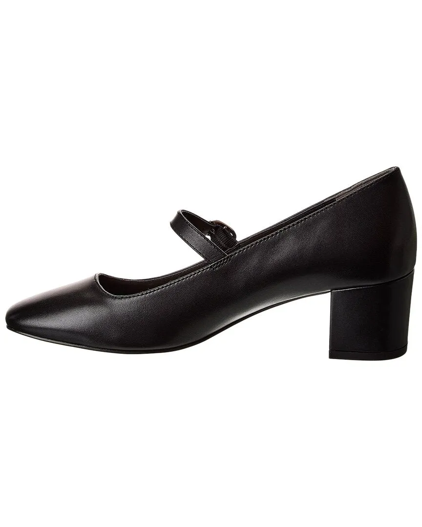 Stuart Weitzman Louise 50 Block Leather Mary Jane Pump