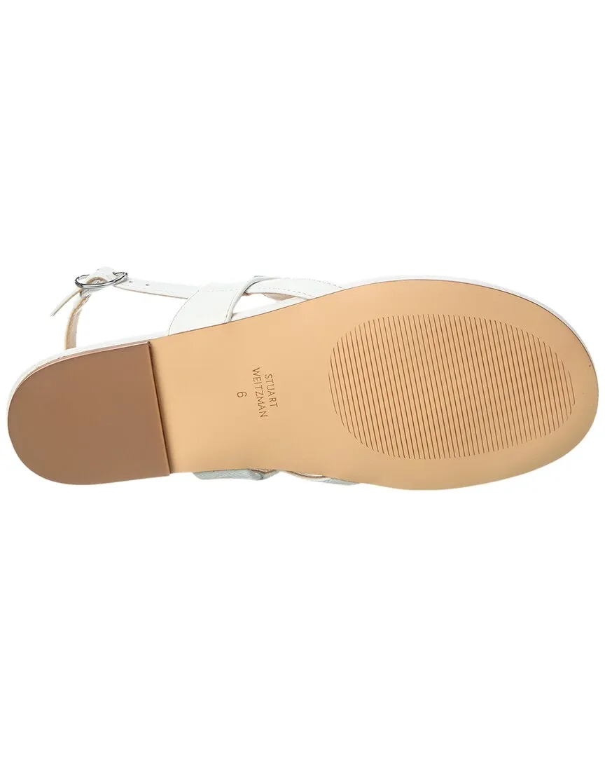 Stuart Weitzman Perla T-Strap Leather Sandal