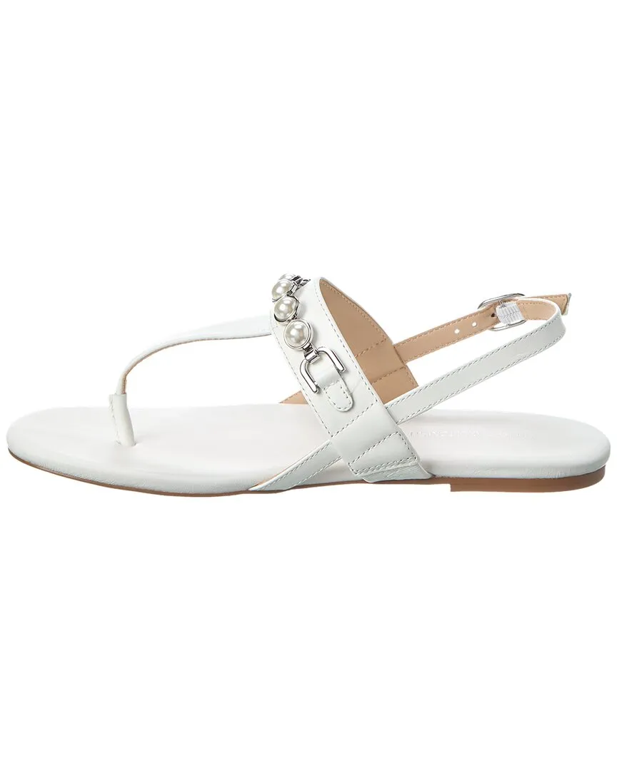 Stuart Weitzman Perla T-Strap Leather Sandal