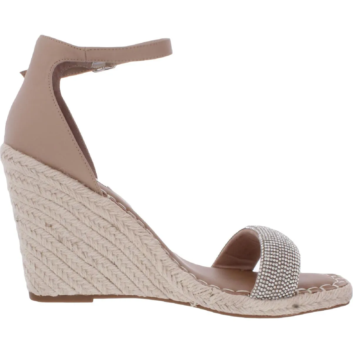 Submit-R Womens Rhinestone Ankle Strap Espadrilles