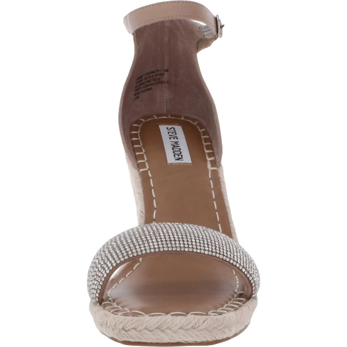 Submit-R Womens Rhinestone Ankle Strap Espadrilles