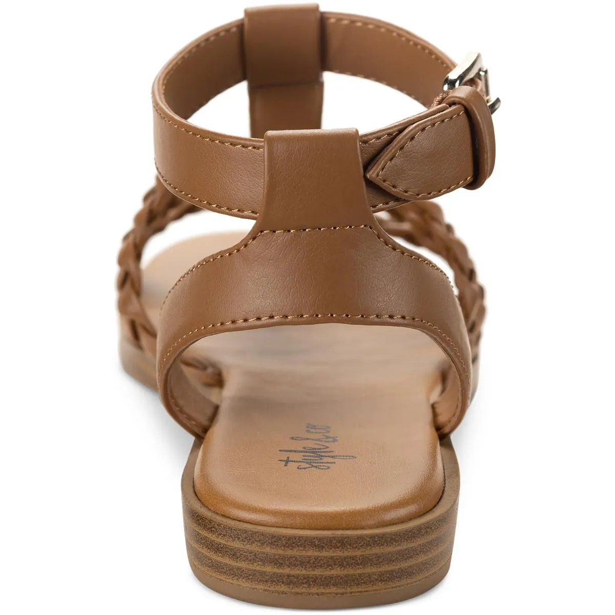 Suziee Womens Faux Leather T-Strap Slingback Sandals