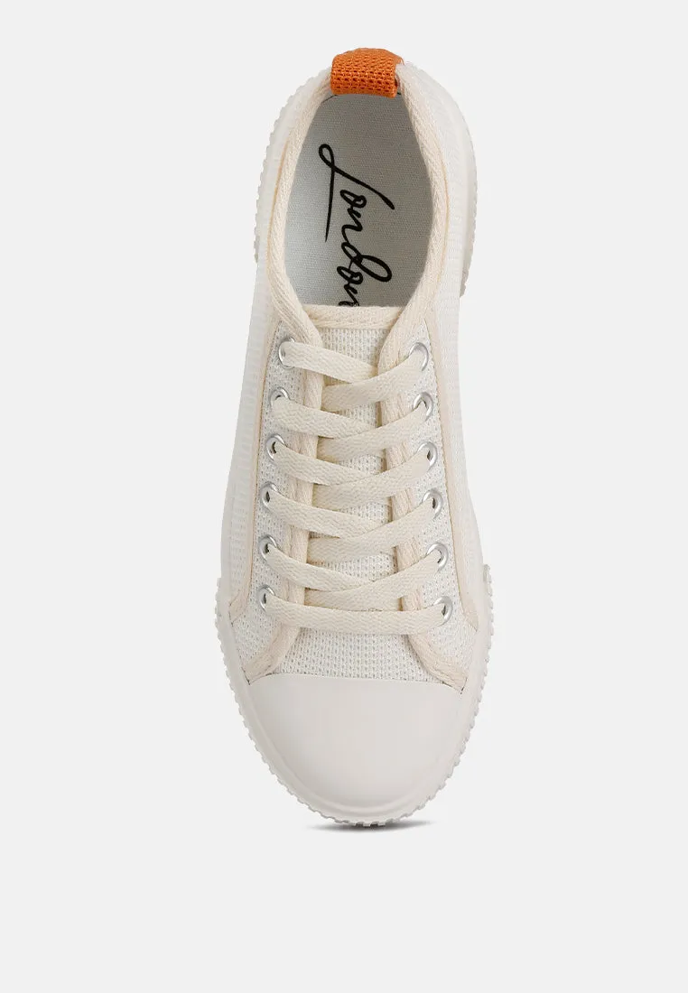 sway chunky sole knitted textile sneakers