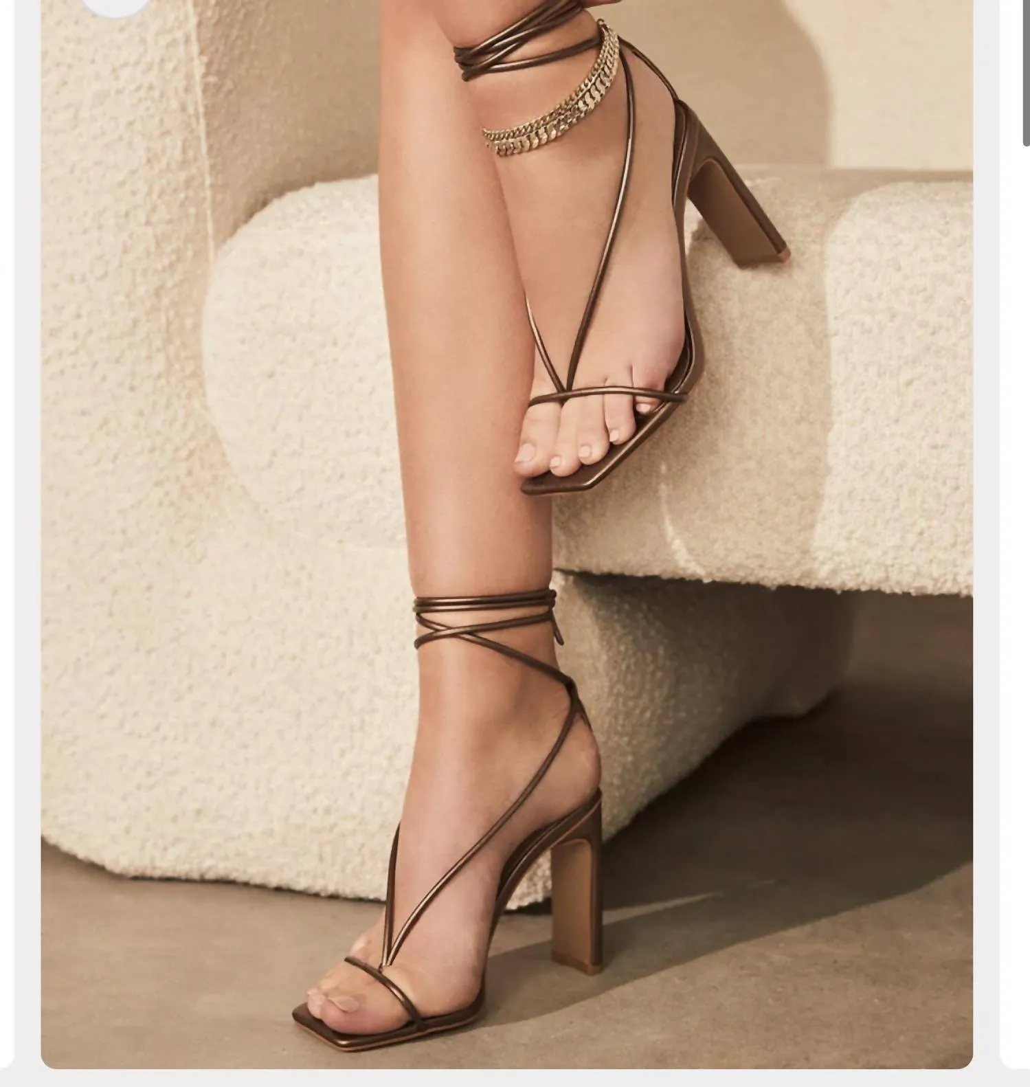 Tala Heel Lace Sandal In Bronz In Bronze