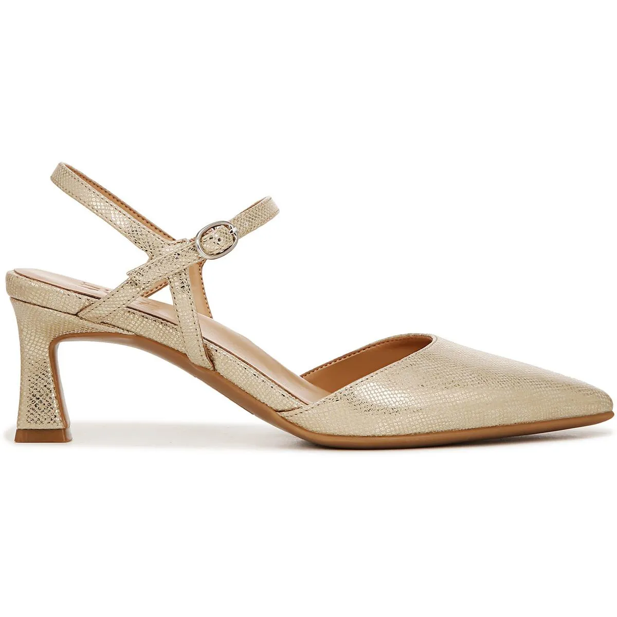 Tara Womens Faux Leather Ankle Strap Slingback Heels