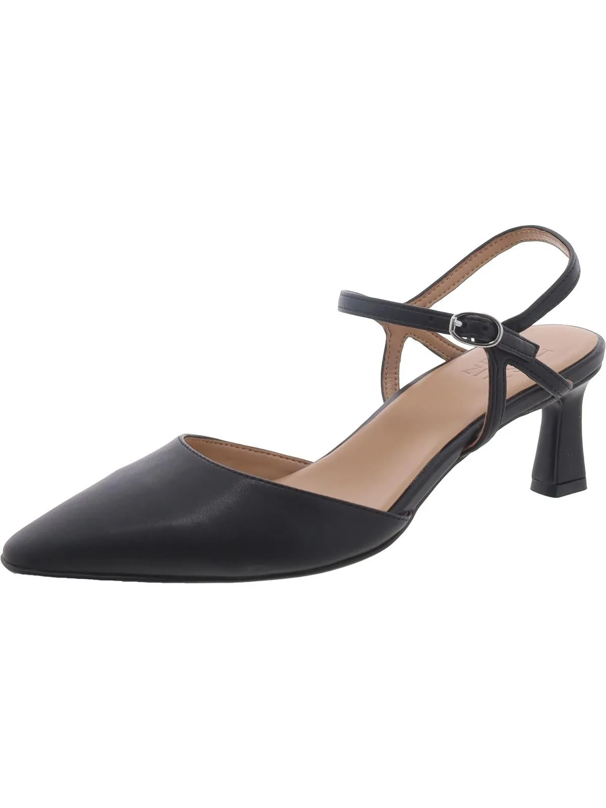 Tara Womens Faux Leather Ankle Strap Slingback Heels