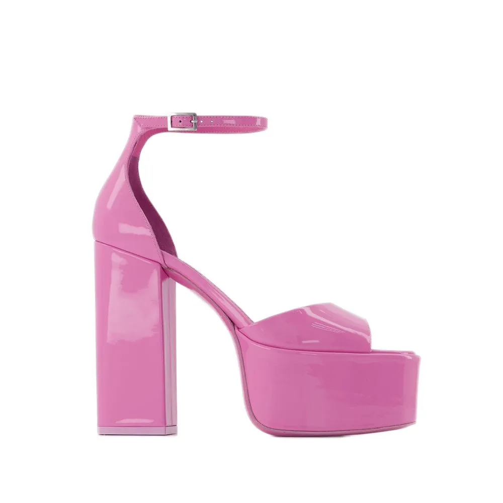 Tatiana Platform Sandals - Flamingo - Leather
