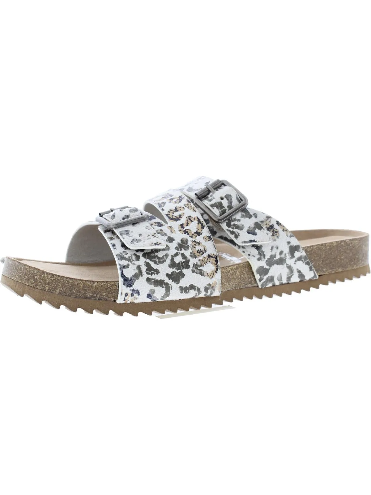 Taurus Womens Faux Leather Slip-On Slide Sandals