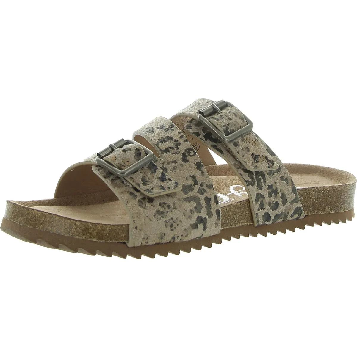 Taurus Womens Faux Leather Slip-On Slide Sandals