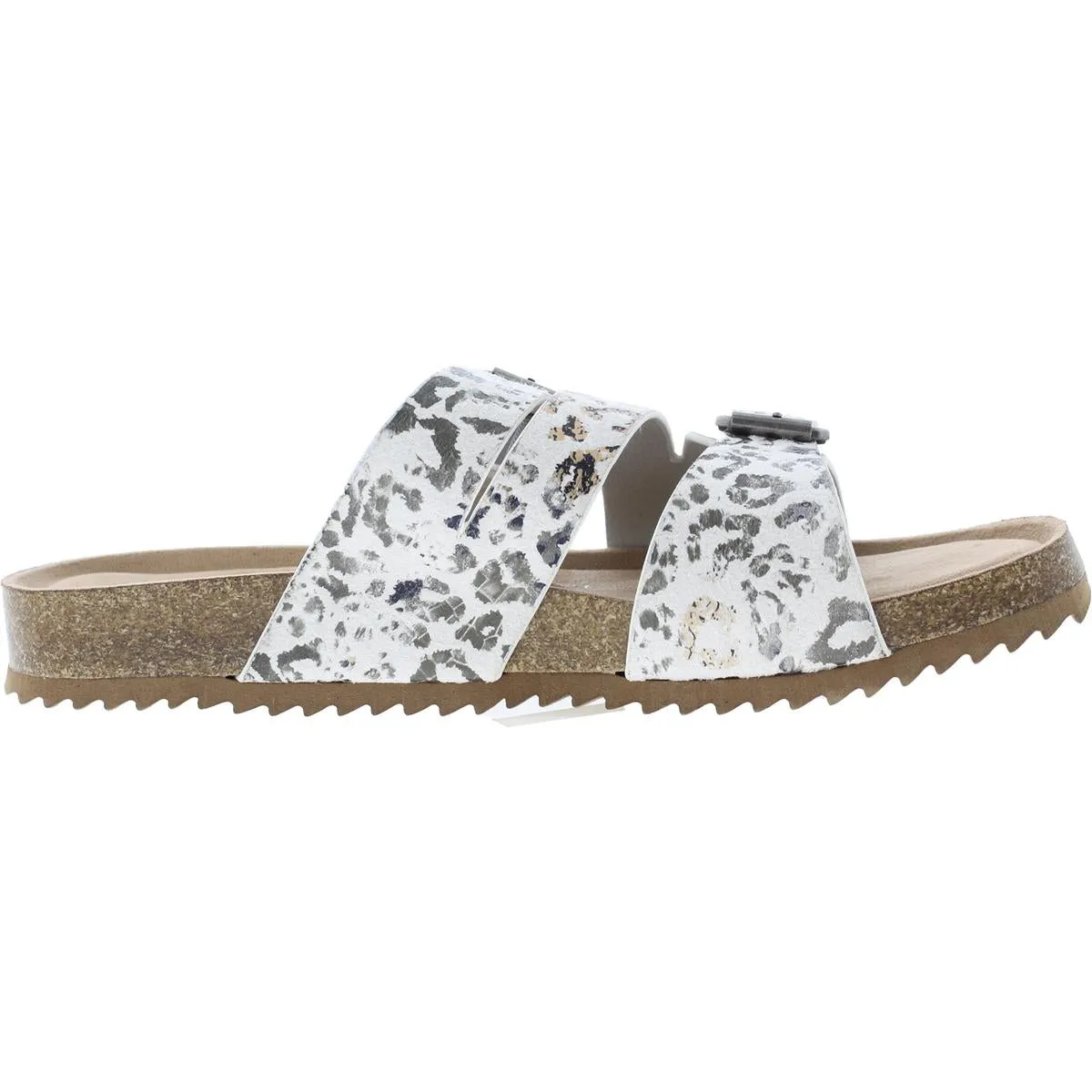Taurus Womens Faux Leather Slip-On Slide Sandals