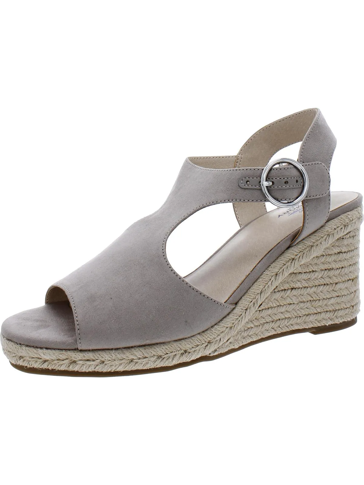 Tersa Womens Faux Suede Ankle Strap Wedge Heels